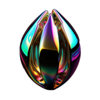 Iridescent 3D Fluid Abstract Shape Isolated AI Generative png