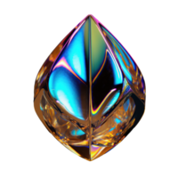 3D Iridescent Abstract Shape Isolated PNG - Generative AI