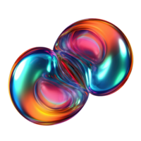 Iridescent 3D Abstract Shape Isolated AI Generative png