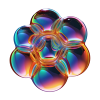 3D Iridescent Abstract Shape Isolated PNG - AI Generative
