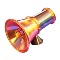 3D Megaphone Isolated PNG - Generative AI