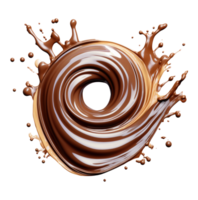 chocolate redondo remolino 3d textura - generativo ai png