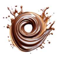 Chocolate Round Swirl 3D texture - Generative AI png