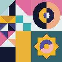 retro geometric pattern vector art illustration