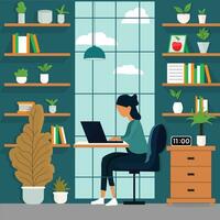 Cozy Home Office Illustration vector