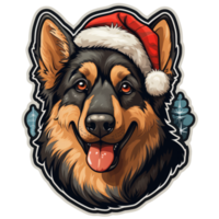 Dog With Christmas Hat Isolated PNG - Generative AI