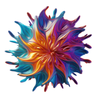 3D Iridescent Abstract Shape Isolated PNG - AI Generative