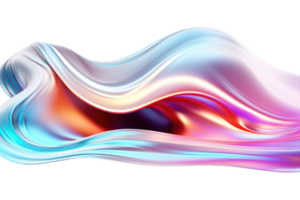 3D Iridescent Abstract Shape Isolated PNG - AI Generative