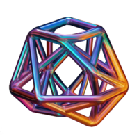 3D Iridescent Abstract Shape Isolated PNG - AI Generative
