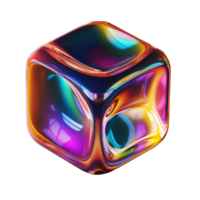 Abstract Iridescent Abstract Shape AI Generative png