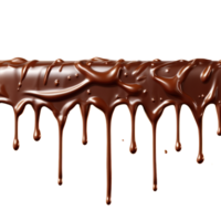 Realistic Dripping Chocolate Texture - Generative AI png