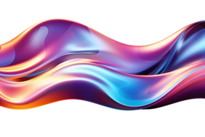 Iridescent 3D Abstract Shape Isolated AI Generative png