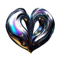 Iridescent 3D Fluid Abstract Shape Isolated AI Generative png