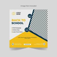 Back to school admission social media post banner design template vector