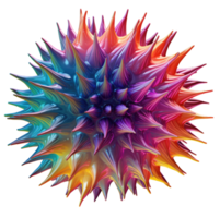 3D Iridescent Abstract Shape Isolated PNG - AI Generative