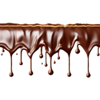 Realistic Dripping Chocolate Texture - Generative AI png