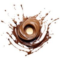 Chocolate Round Swirl 3D texture - Generative AI png