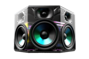 iridescente woofer alto falante isolado ai generativo png