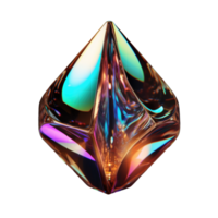 3D Iridescent Abstract Shape Isolated PNG - AI Generative