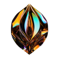 Iridescent 3D Fluid Abstract Shape Isolated AI Generative png