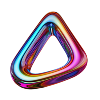 3D Iridescent Abstract Shape Isolated PNG - AI Generative