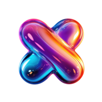 3D Iridescent Abstract Shape Isolated PNG - AI Generative