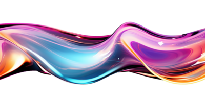 3D Iridescent Abstract Shape Isolated PNG - AI Generative