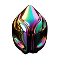 Iridescent 3D Jewel Abstract Shape Isolated AI Generative png