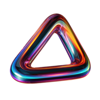 Iridescent 3D Fluid Abstract Shape Isolated AI Generative png