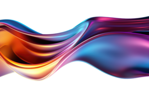 3D Iridescent Abstract Shape Isolated PNG - AI Generative