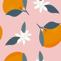 Beautiful summer oranges design pattern. summer pattern vector