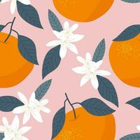 Beautiful summer oranges design pattern. summer pattern vector