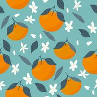 Beautiful summer oranges design pattern. summer pattern vector