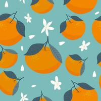 Beautiful summer oranges design pattern. summer pattern vector