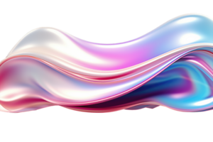 3D Iridescent Abstract Shape Isolated PNG - AI Generative