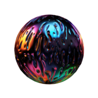 Iridescent 3D Fluid Abstract Shape Isolated AI Generative png