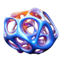 3D Iridescent Abstract Shape Isolated PNG - AI Generative