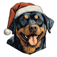 Dog With Christmas Hat Isolated PNG - Generative AI