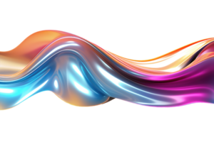 3D Iridescent Abstract Shape Isolated PNG - AI Generative