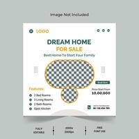 Real Estate post design,Real estate house social media post or square banner template vector