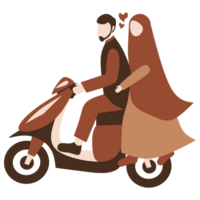 Romantic faceless muslim couple png