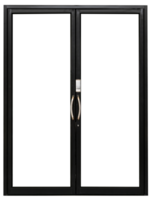 black aluminium double door isolated png