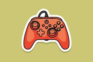 Joystick Controller and Game Pad Stick Sticker vector illustration. Sports and technology gaming objects icon concept. Video game controller or game console sticker logo design with shadow.