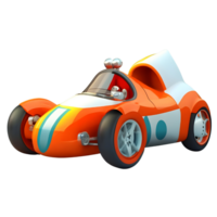 3D colorful racing kids car design AI generated png