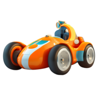 3d vistoso carreras niños coche diseño ai generado png