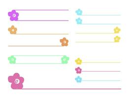 Cute Flower List Point Listing vector