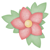 Flower and green leaves. png