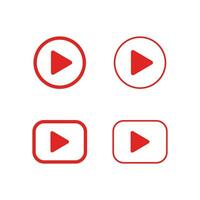 Play button icon set. Collection of media player icons. Video media player symbol. vector