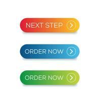 Next step colorful button set. Next step web button set vector