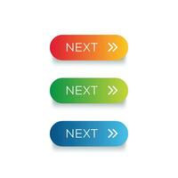 Next Web button set vector. Next web buttons with arrow isolated on white background. vector